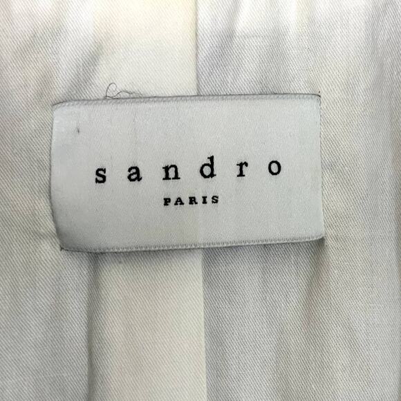 SANDRO Paris Women's Blue Blazer Size 40 Structured Suit Jacket V5902E US 8 - Picture 6 of 9